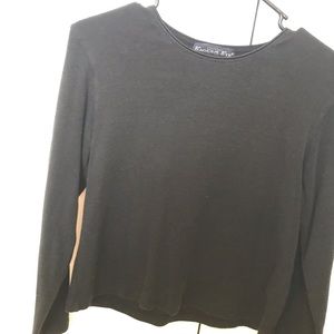 vintage plain black long sleeve top